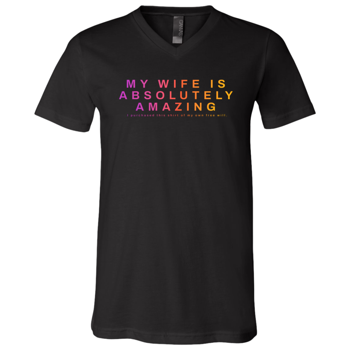 "My Wife Is Absolutely Amazing" Mens V-neck T-shirt | BetterSaid.co