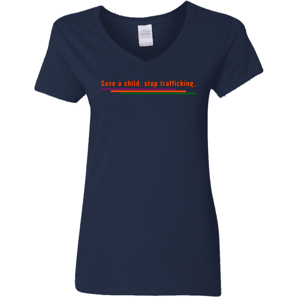 "Save a child, stop trafficking." Womens V-neck T-shirt | BetterSaid.co
