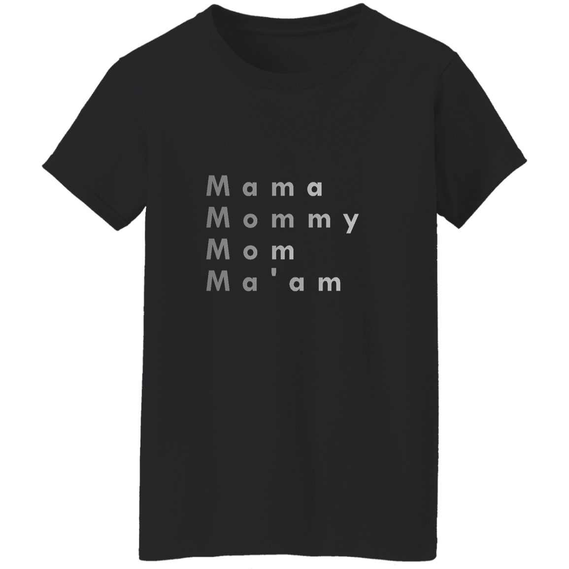 "Mama, Mommy, Mom, Ma'am" Womens T-shirt | BetterSaid.co