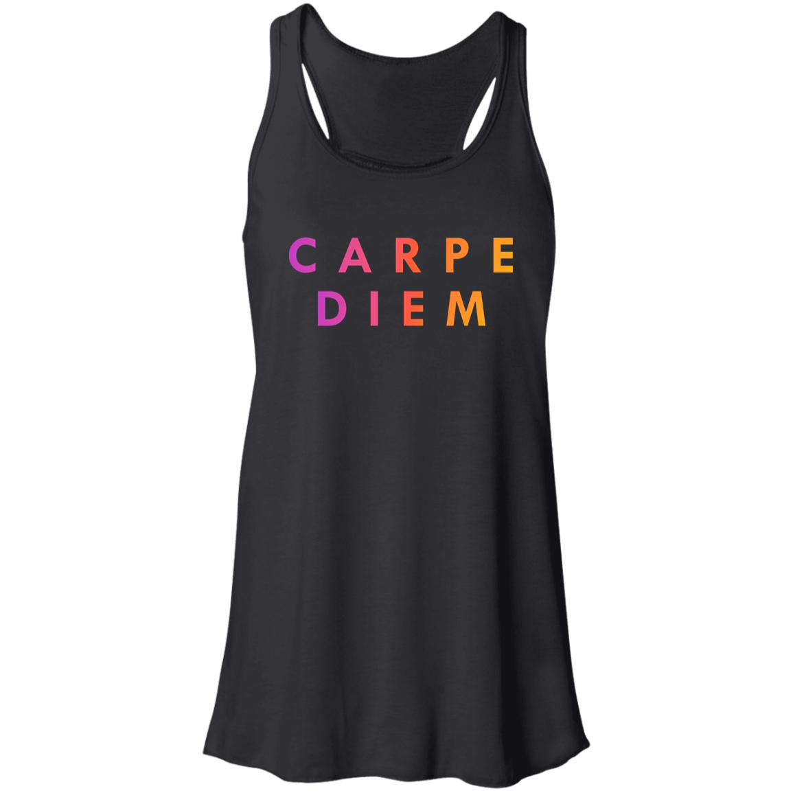 "Carpe diem." Flowy Racerback Tank