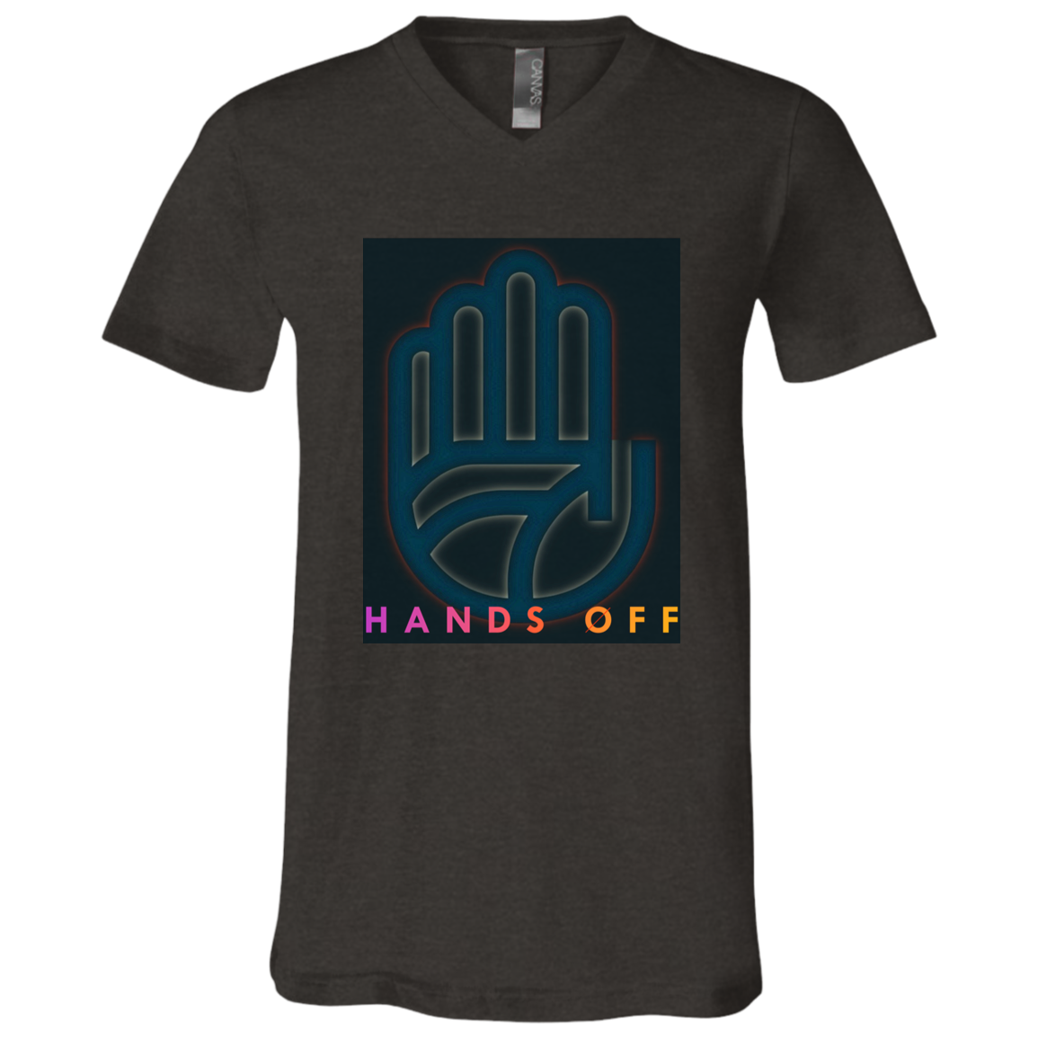 "Hands Off" Mens V-neck T-shirt | BetterSaid.co