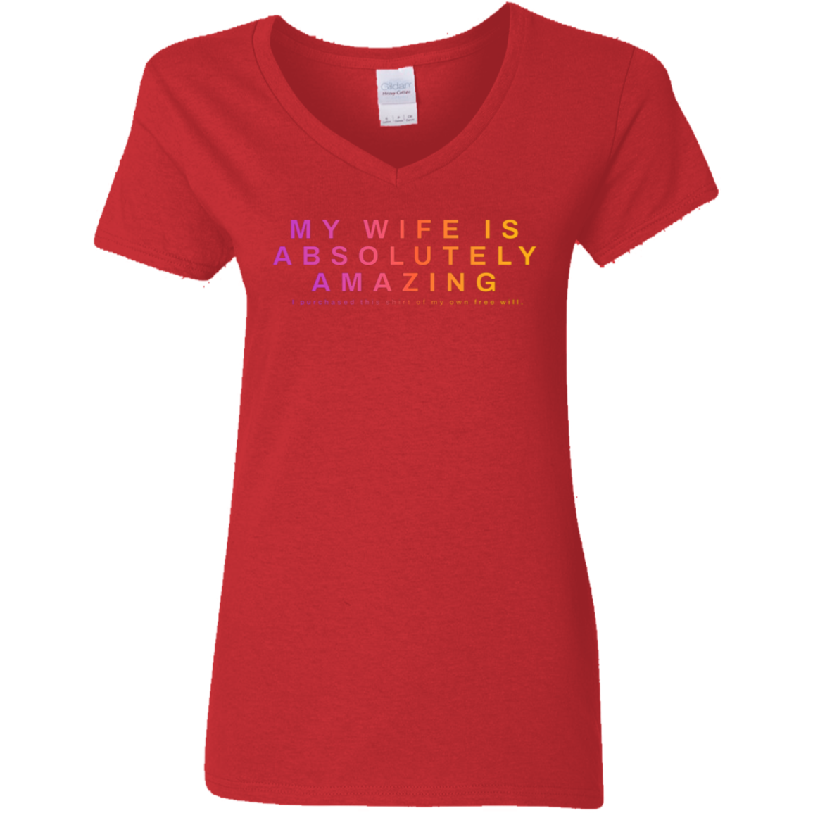 "My Wife Is Absolutely Amazing" Womens V-neck T-shirt | BetterSaid.co