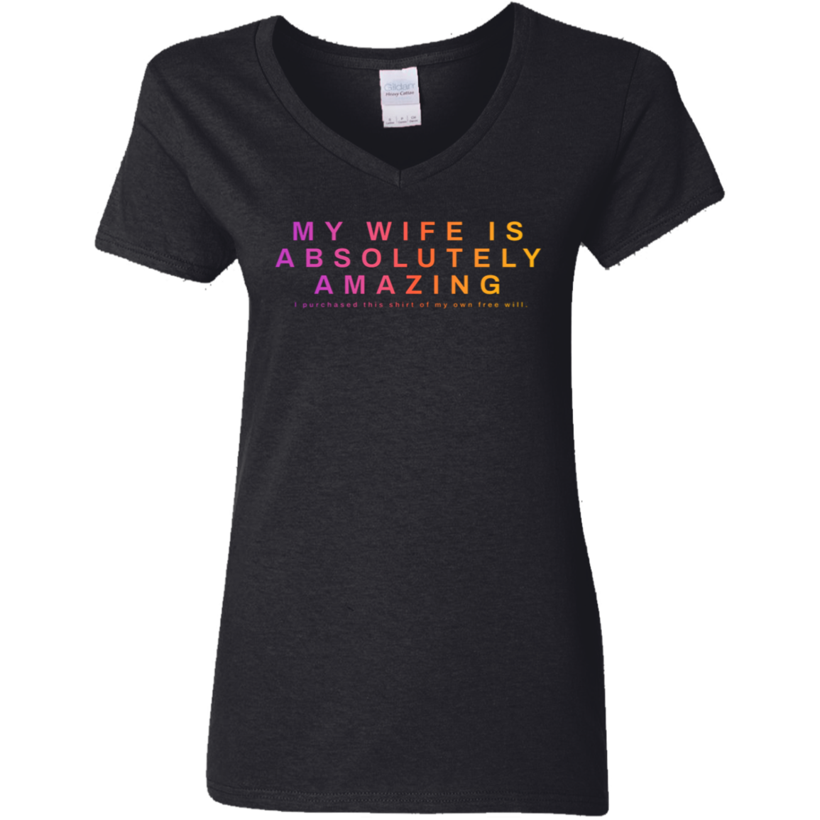 "My Wife Is Absolutely Amazing" Womens V-neck T-shirt | BetterSaid.co