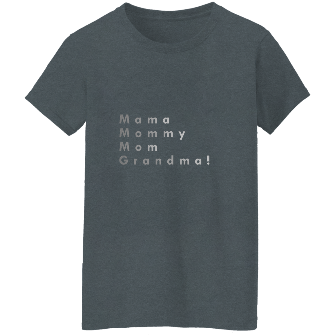 "Mama, Mommy, Mom, Grandma!" Womens T-shirt | BetterSaid.co