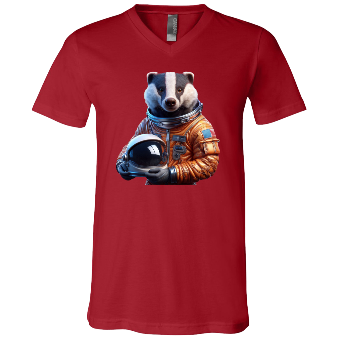 "Space Badger" Mens V-neck T-shirt | BetterSaid.co