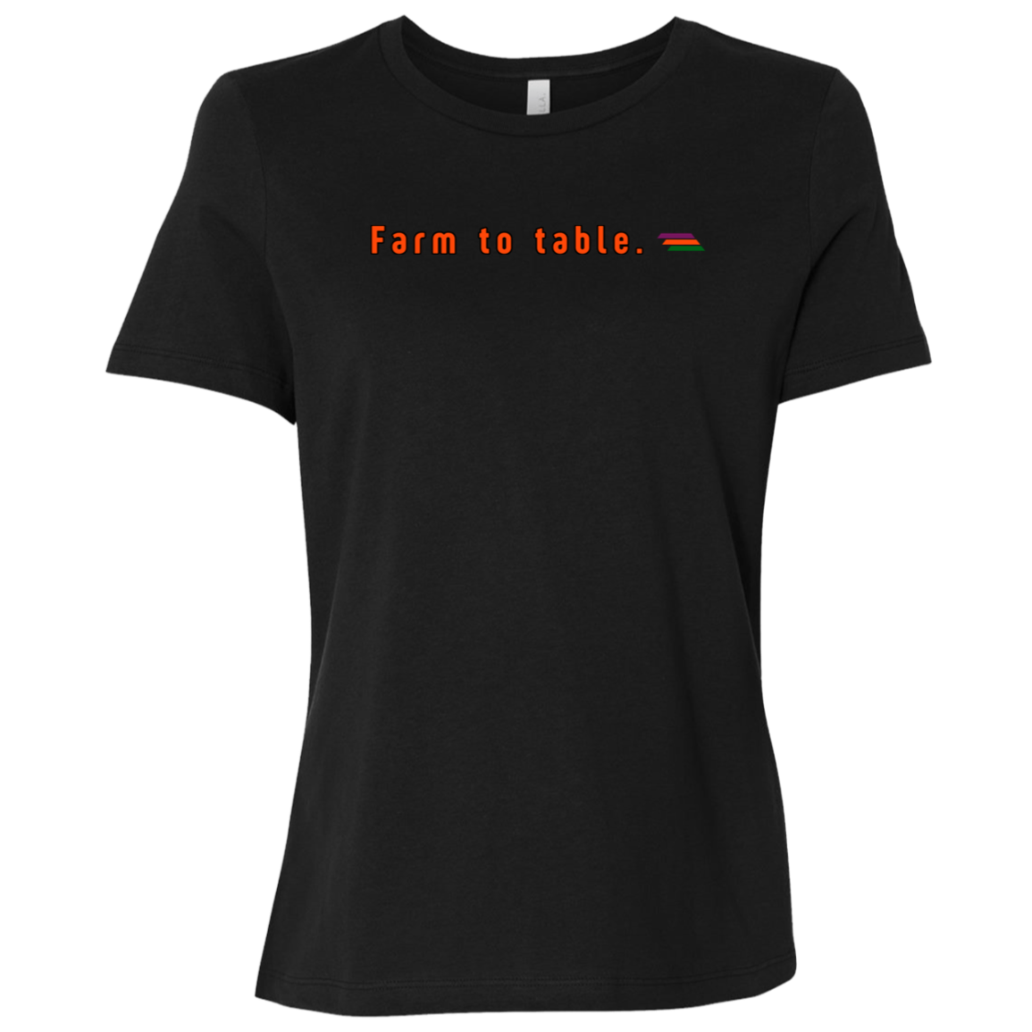 "Farm to table." Womens Relaxed T-shirt | BetterSaid.co