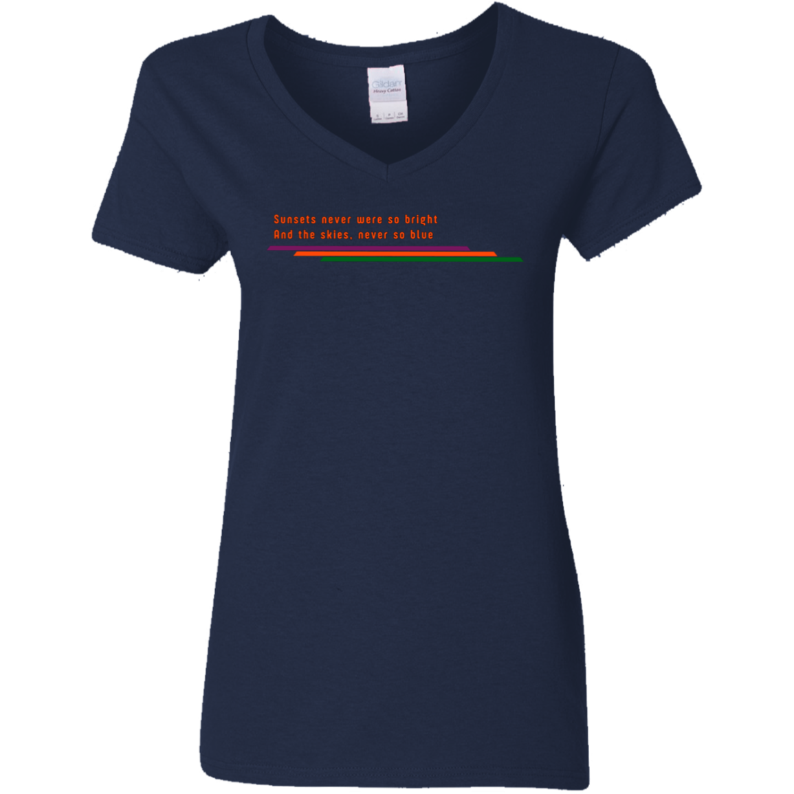 "Sunsets never were so bright" Womens V-neck T-shirt | BetterSaid.co