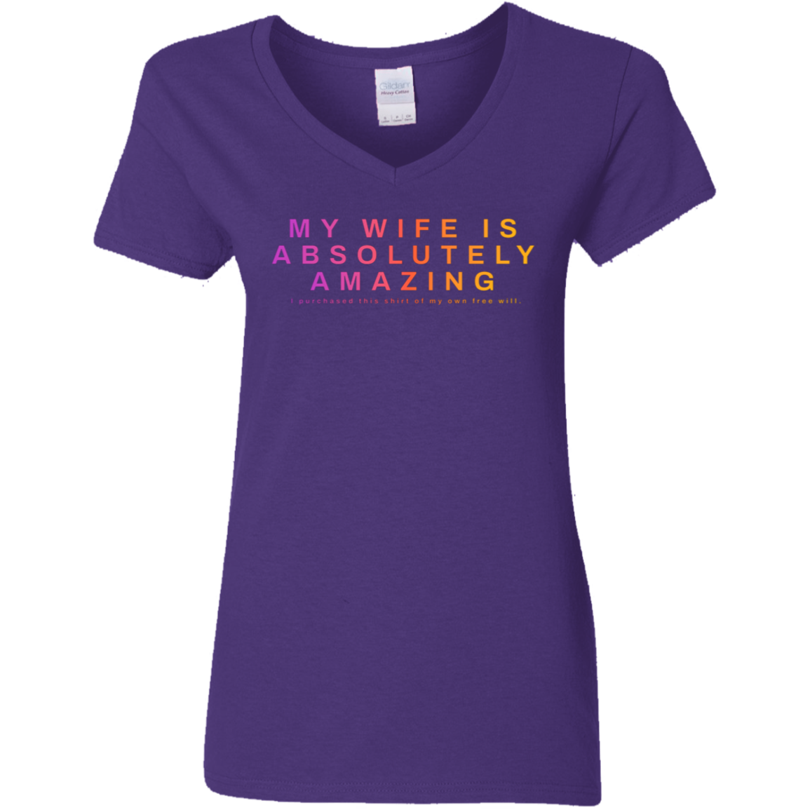 "My Wife Is Absolutely Amazing" Womens V-neck T-shirt | BetterSaid.co
