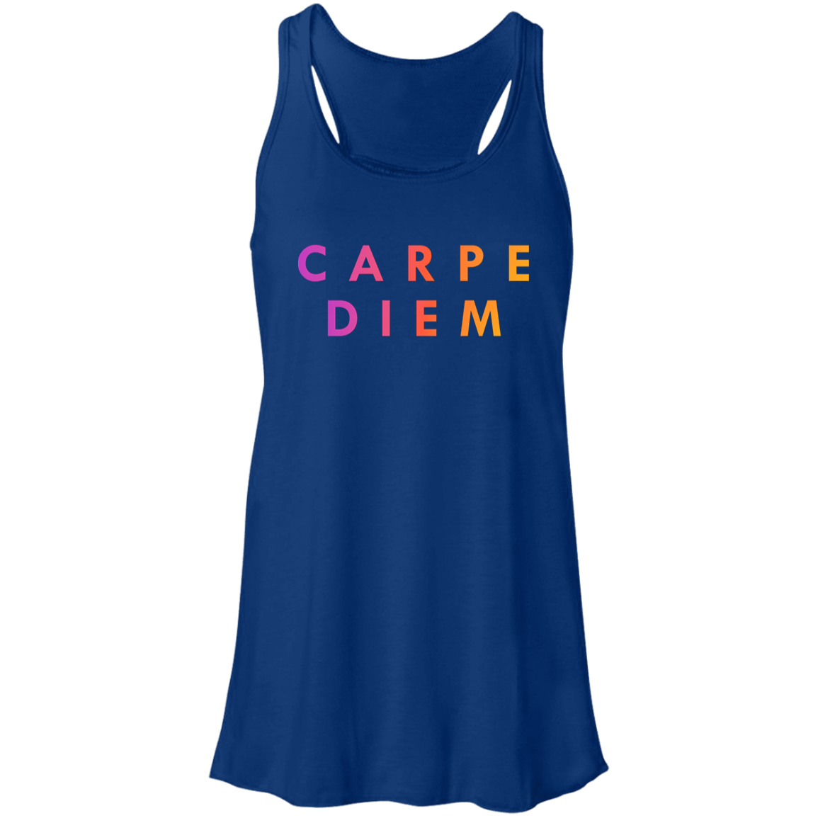 "Carpe diem." Flowy Racerback Tank