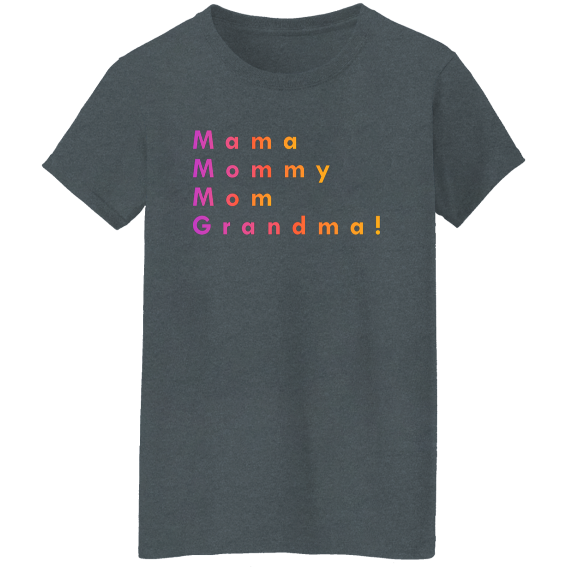"Mama, Mommy, Mom, Grandma!" Womens T-shirt | BetterSaid.co