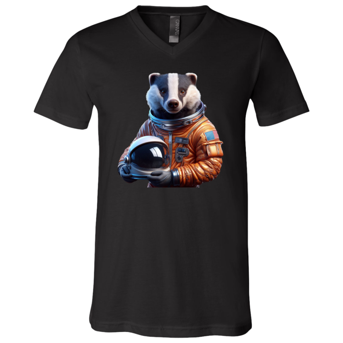 "Space Badger" Mens V-neck T-shirt | BetterSaid.co