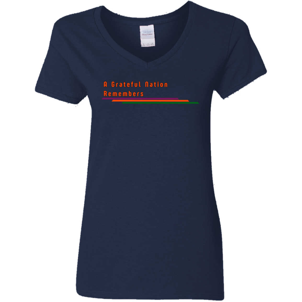 "A Grateful Nation Remembers" Womens V-neck T-shirt | BetterSaid.co