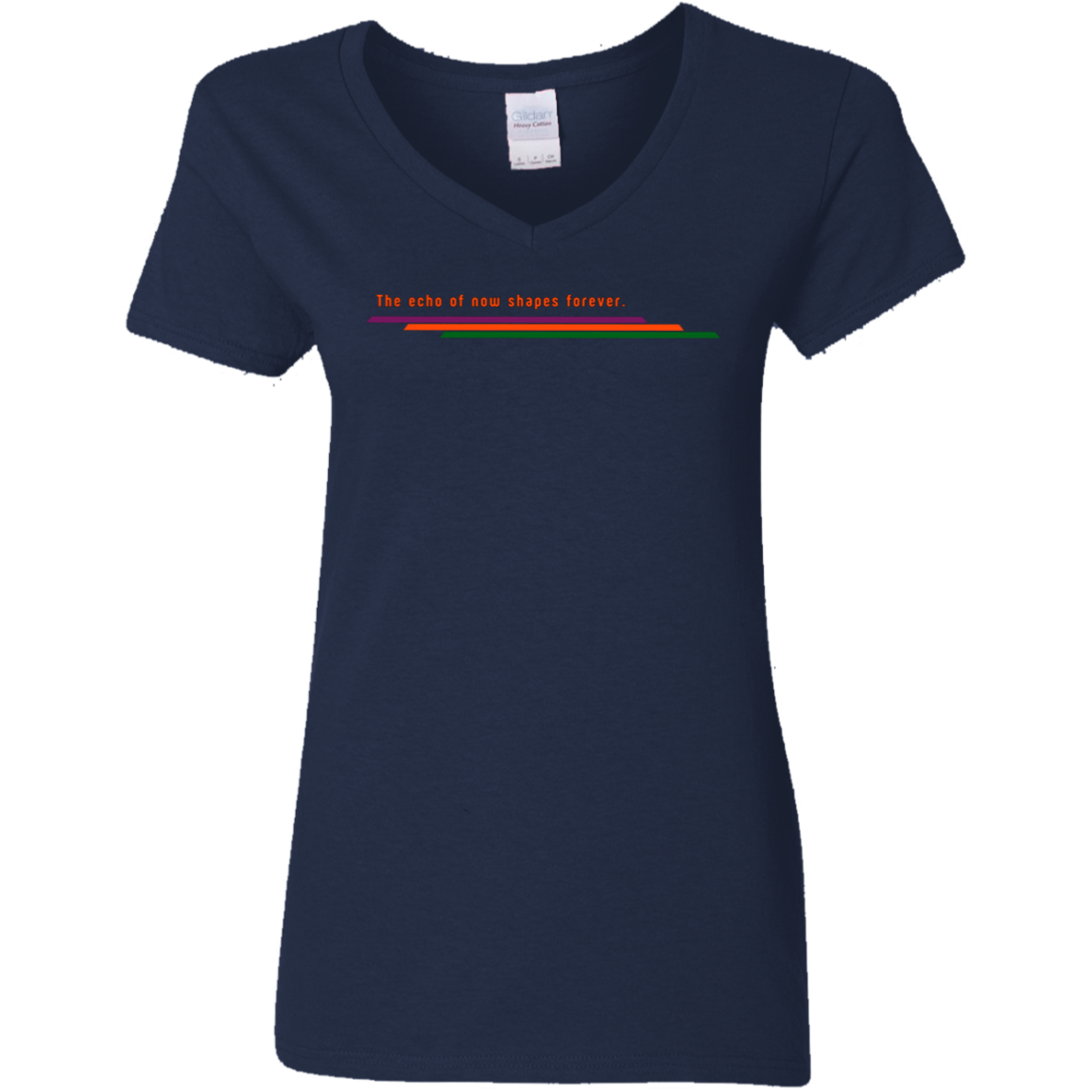 "The echo of now shapes forever." Womens V-neck T-shirt | BetterSaid.co