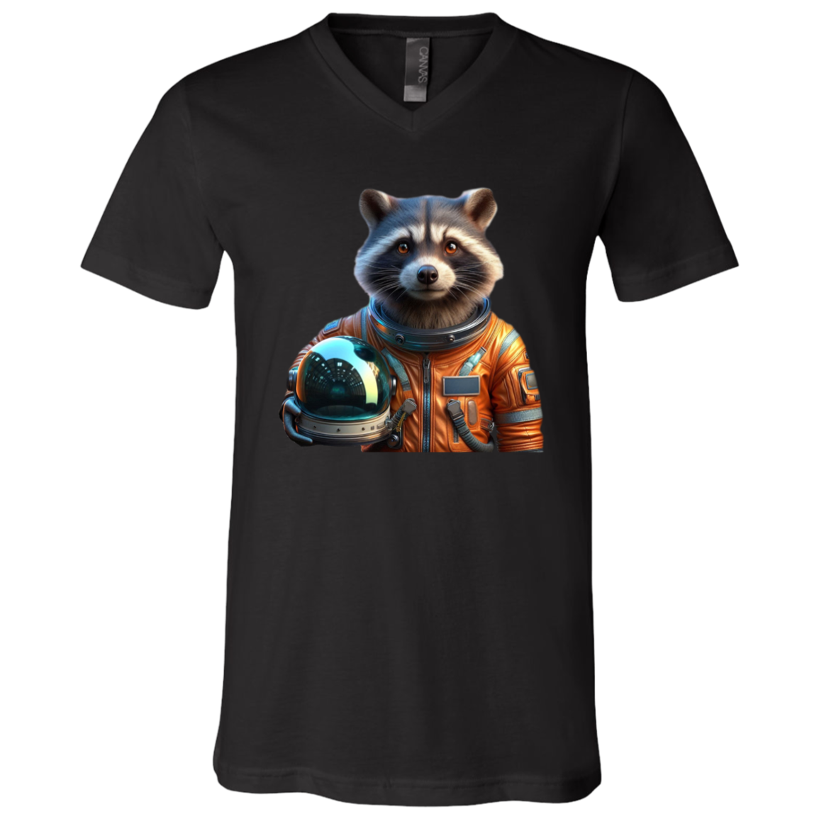 "Space Raccoon" Mens V-neck T-shirt | BetterSaid.co
