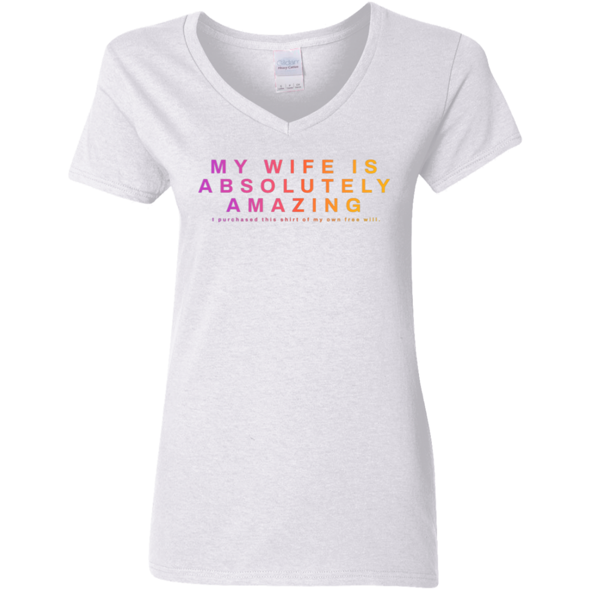 "My Wife Is Absolutely Amazing" Womens V-neck T-shirt | BetterSaid.co