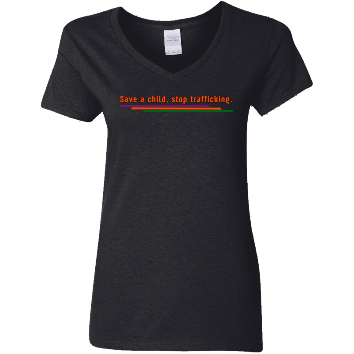 "Save a child, stop trafficking." Womens V-neck T-shirt | BetterSaid.co