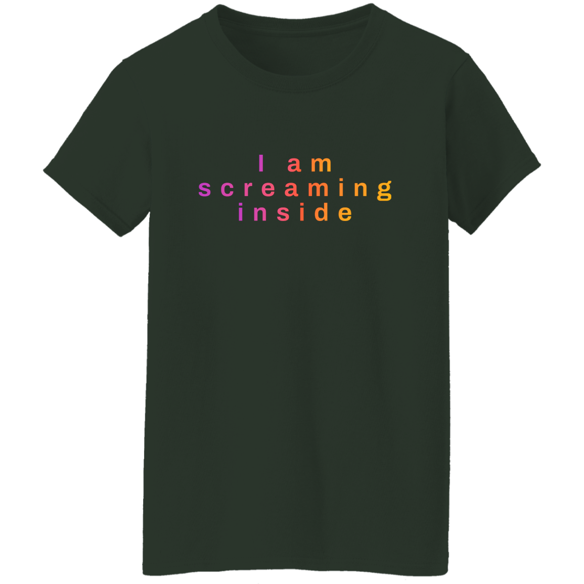 "I am screaming inside" Womens Cotton T-shirt | BetterSaid.co