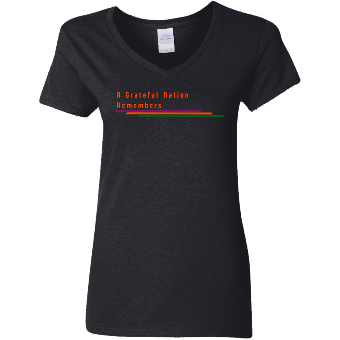 "A Grateful Nation Remembers" Womens V-neck T-shirt | BetterSaid.co