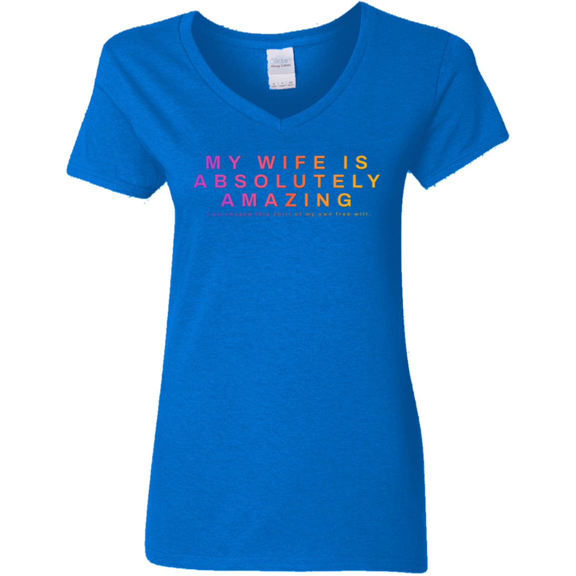 "My Wife Is Absolutely Amazing" Womens V-neck T-shirt | BetterSaid.co