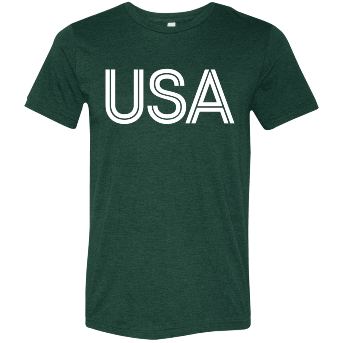 "USA" Tri-blend T-shirt (white font) | BetterSaid.co