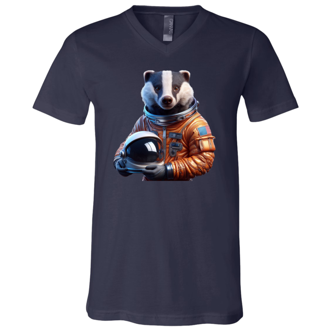 "Space Badger" Mens V-neck T-shirt | BetterSaid.co