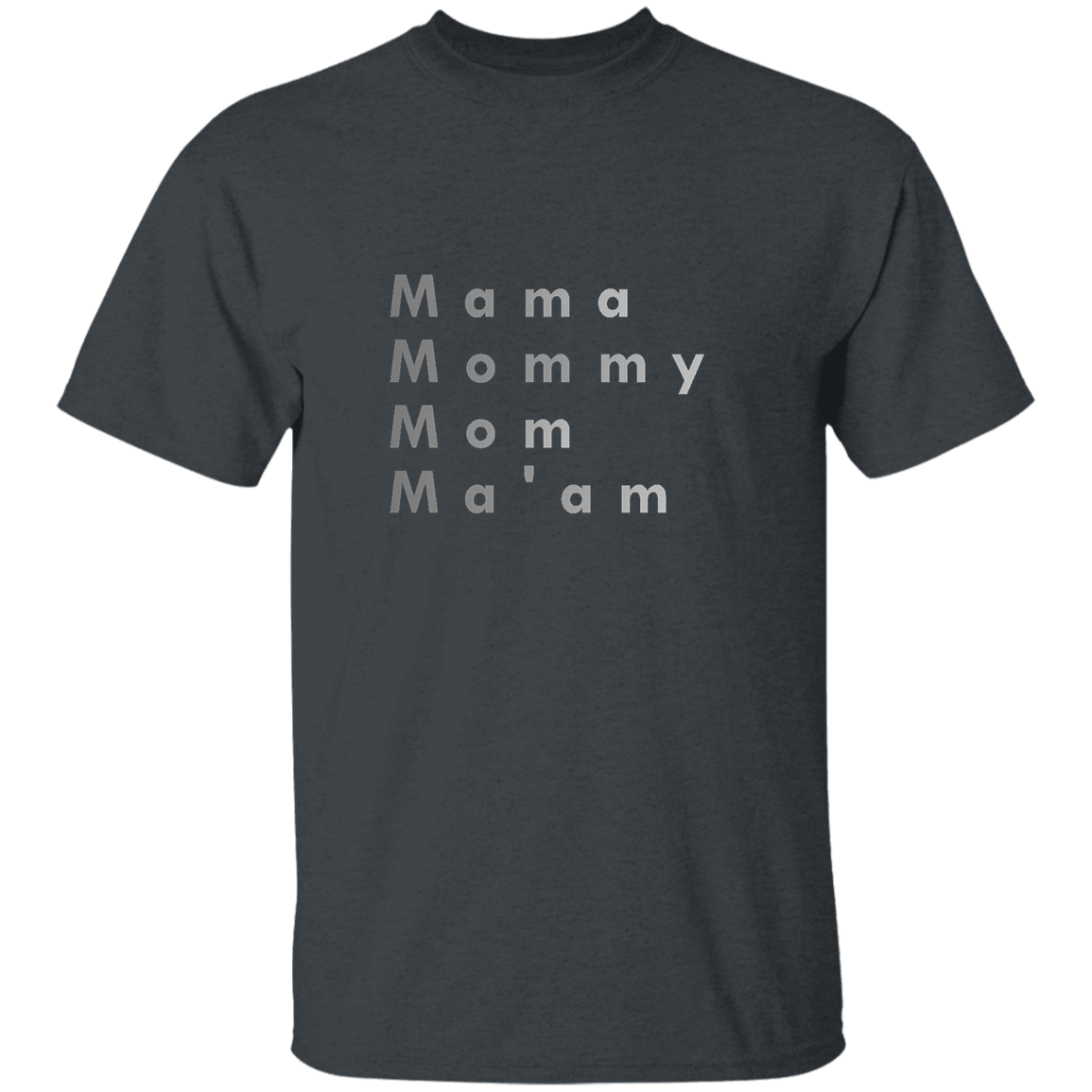 "Mama, Mommy, Mom, Ma'am" Mens T-shirt | BetterSaid.co