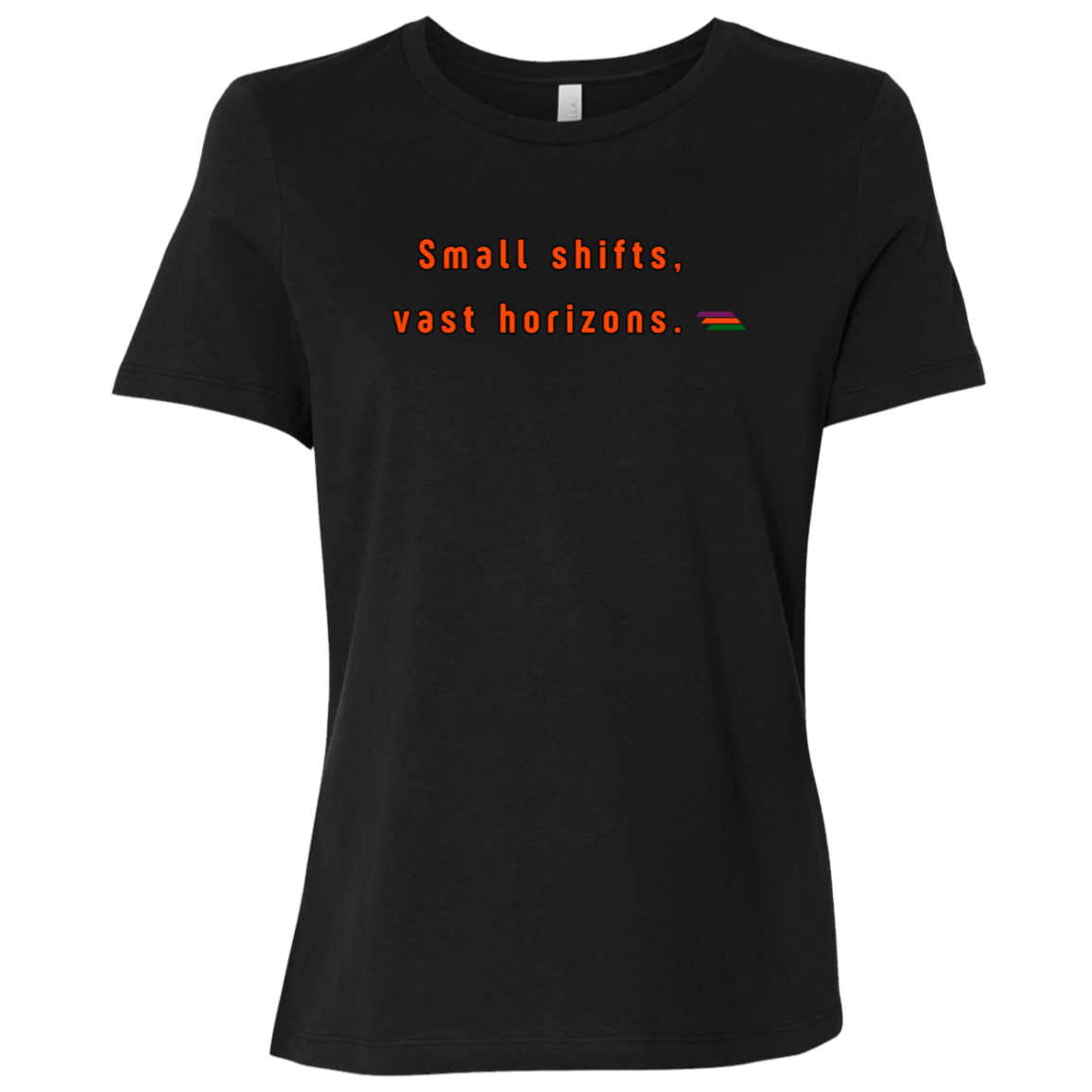 "Small shifts, vast horizons." Womens T-shirt | BetterSaid.co