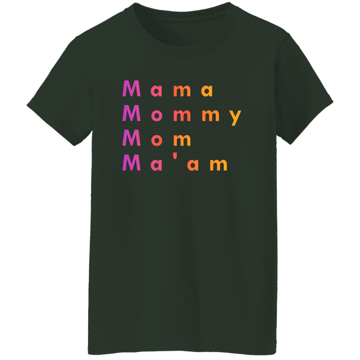 "Mama, Mommy, Mom, Ma'am" Womens T-shirt | BetterSaid.co