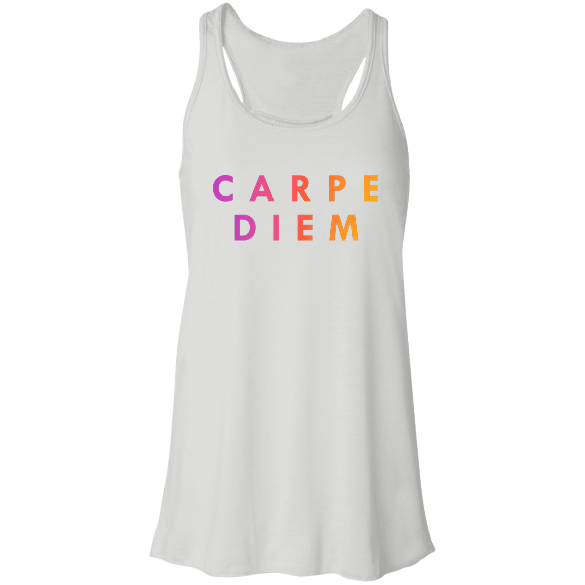 "Carpe diem." Flowy Racerback Tank