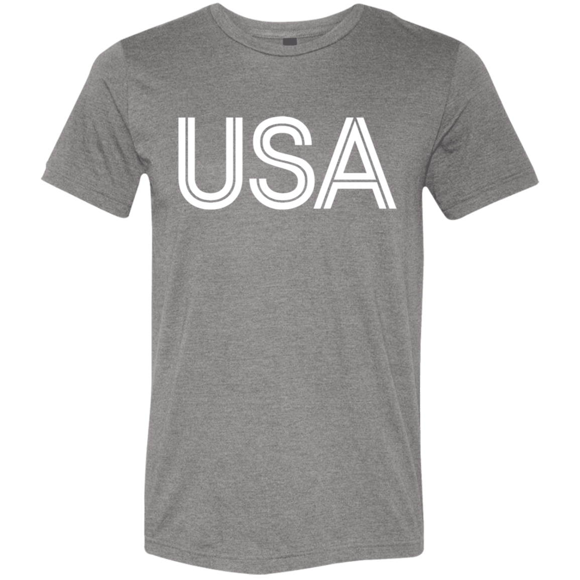 "USA" Tri-blend T-shirt (white font) | BetterSaid.co
