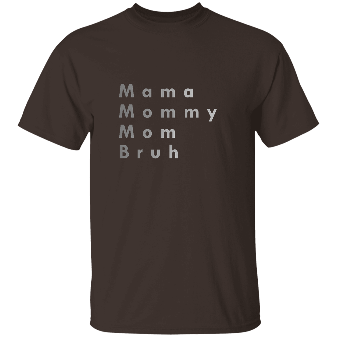 "Mama, Mommy, Mom, Bruh" Mens T-shirt | BetterSaid.co