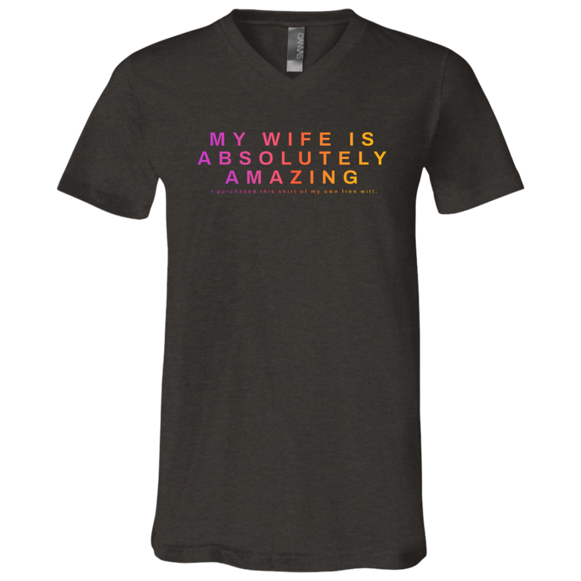 "My Wife Is Absolutely Amazing" Mens V-neck T-shirt | BetterSaid.co