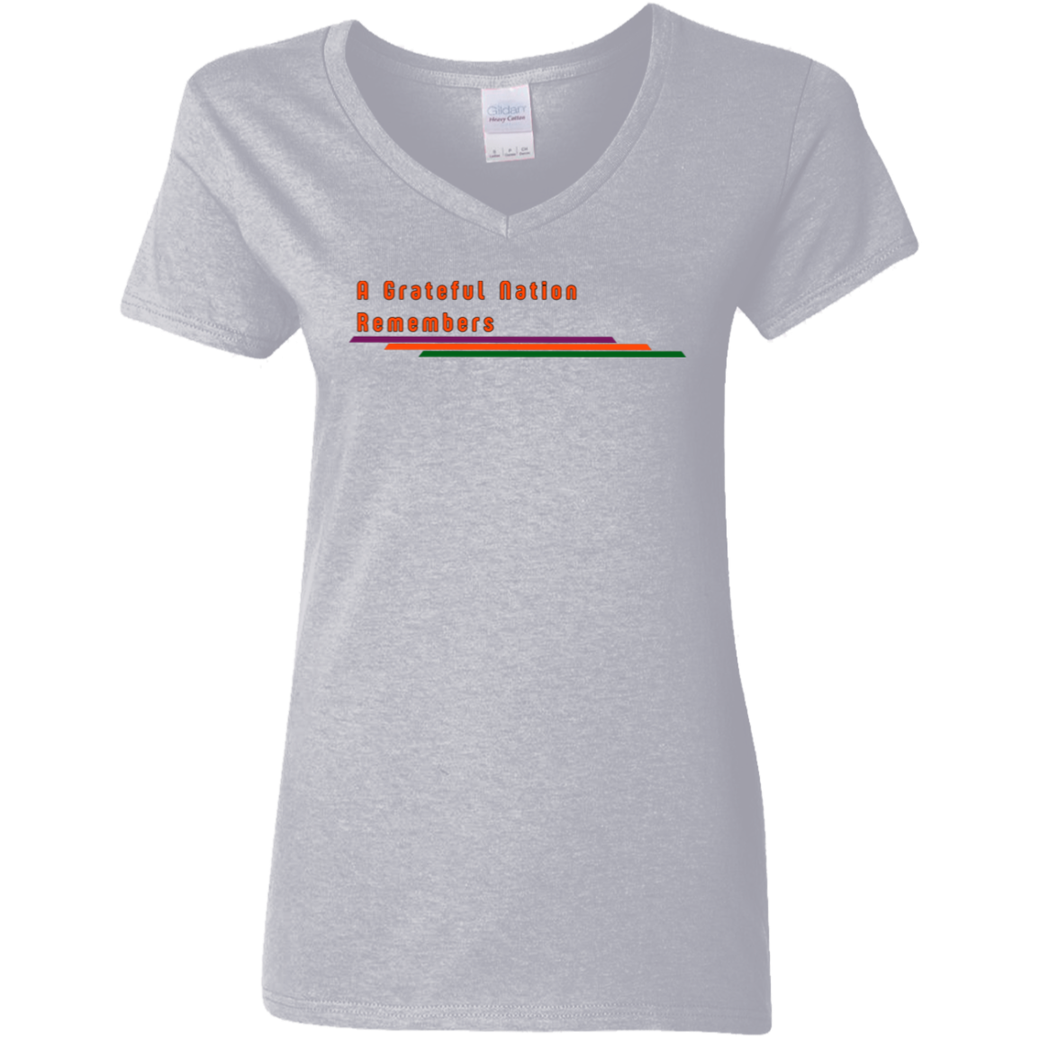 "A Grateful Nation Remembers" Womens V-neck T-shirt | BetterSaid.co