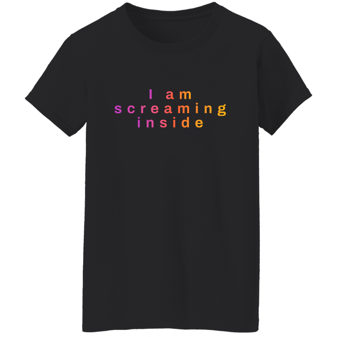 "I am screaming inside" Womens Cotton T-shirt | BetterSaid.co