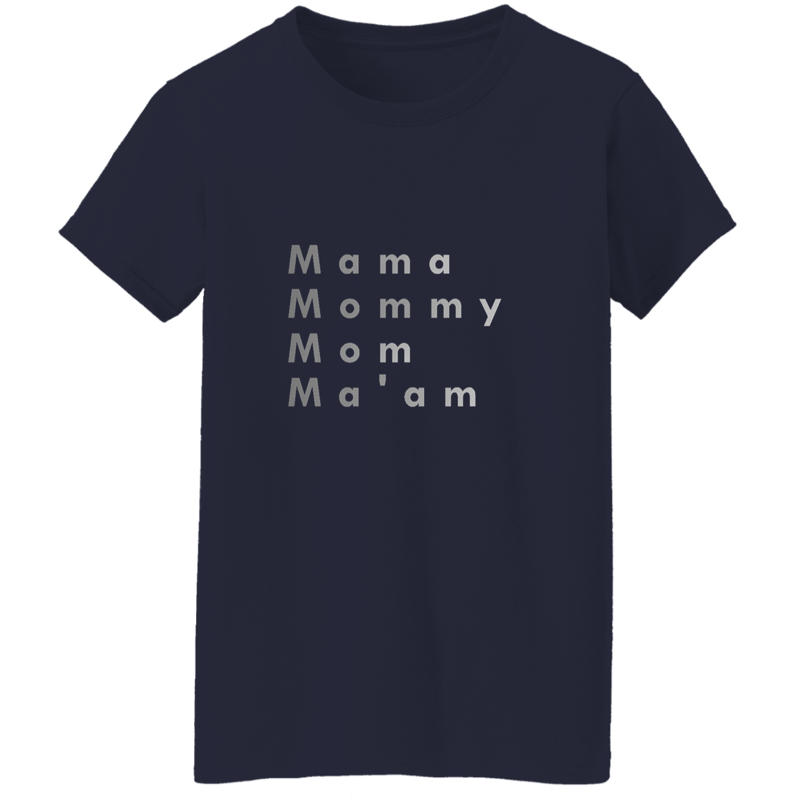"Mama, Mommy, Mom, Ma'am" Womens T-shirt | BetterSaid.co