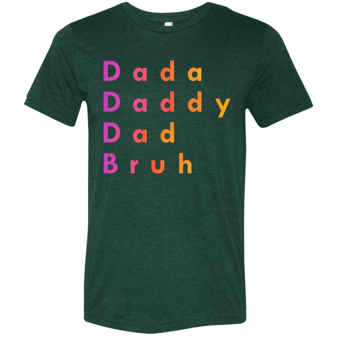 "Dada, Daddy, Dad, Bruh" Tri-blend T-shirt