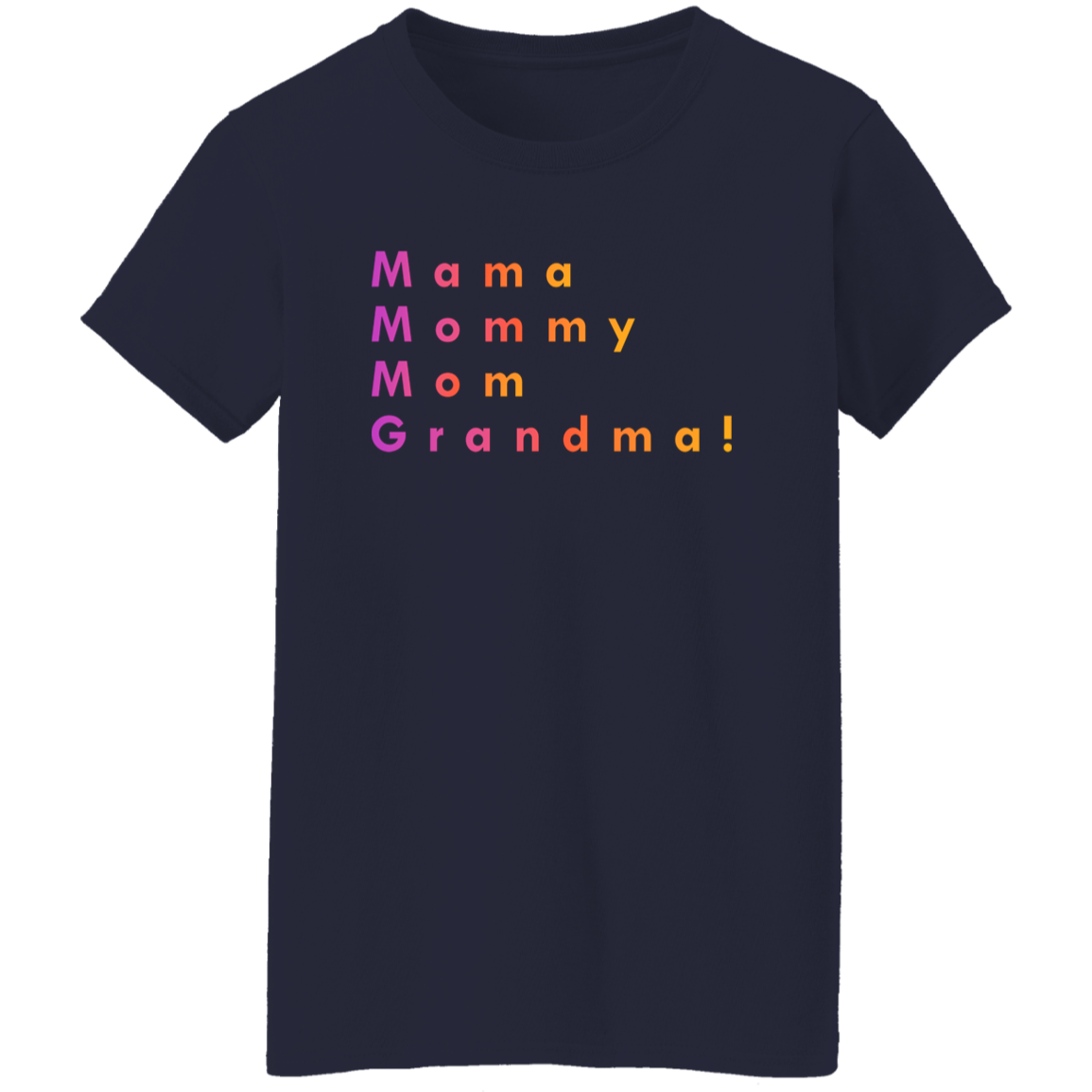"Mama, Mommy, Mom, Grandma!" Womens T-shirt | BetterSaid.co