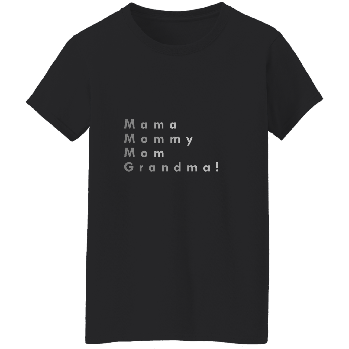 "Mama, Mommy, Mom, Grandma!" Womens T-shirt | BetterSaid.co