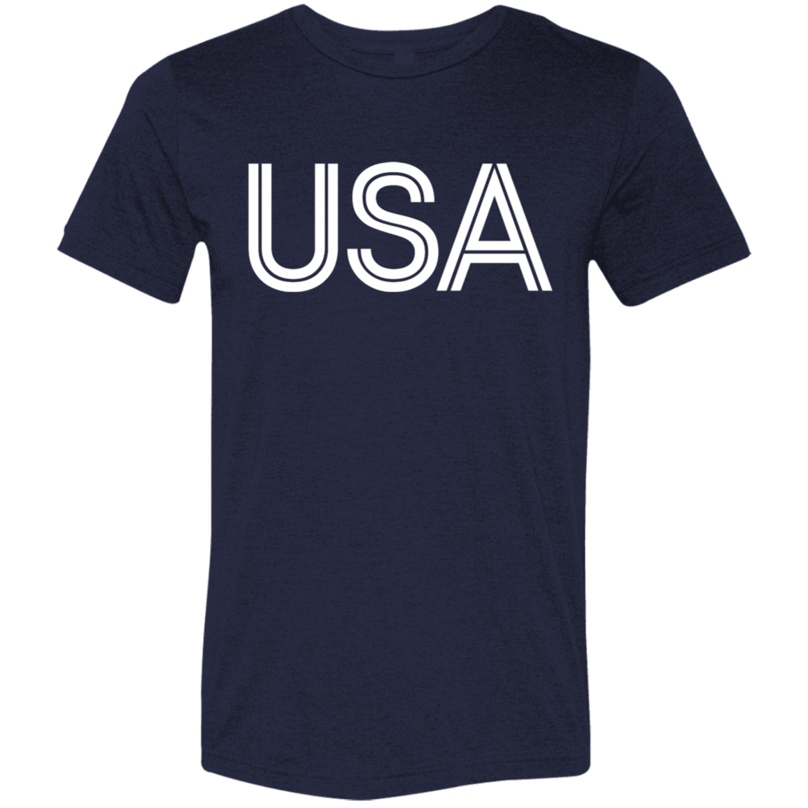 "USA" Tri-blend T-shirt (white font) | BetterSaid.co