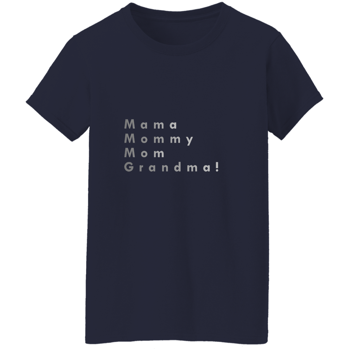 "Mama, Mommy, Mom, Grandma!" Womens T-shirt | BetterSaid.co