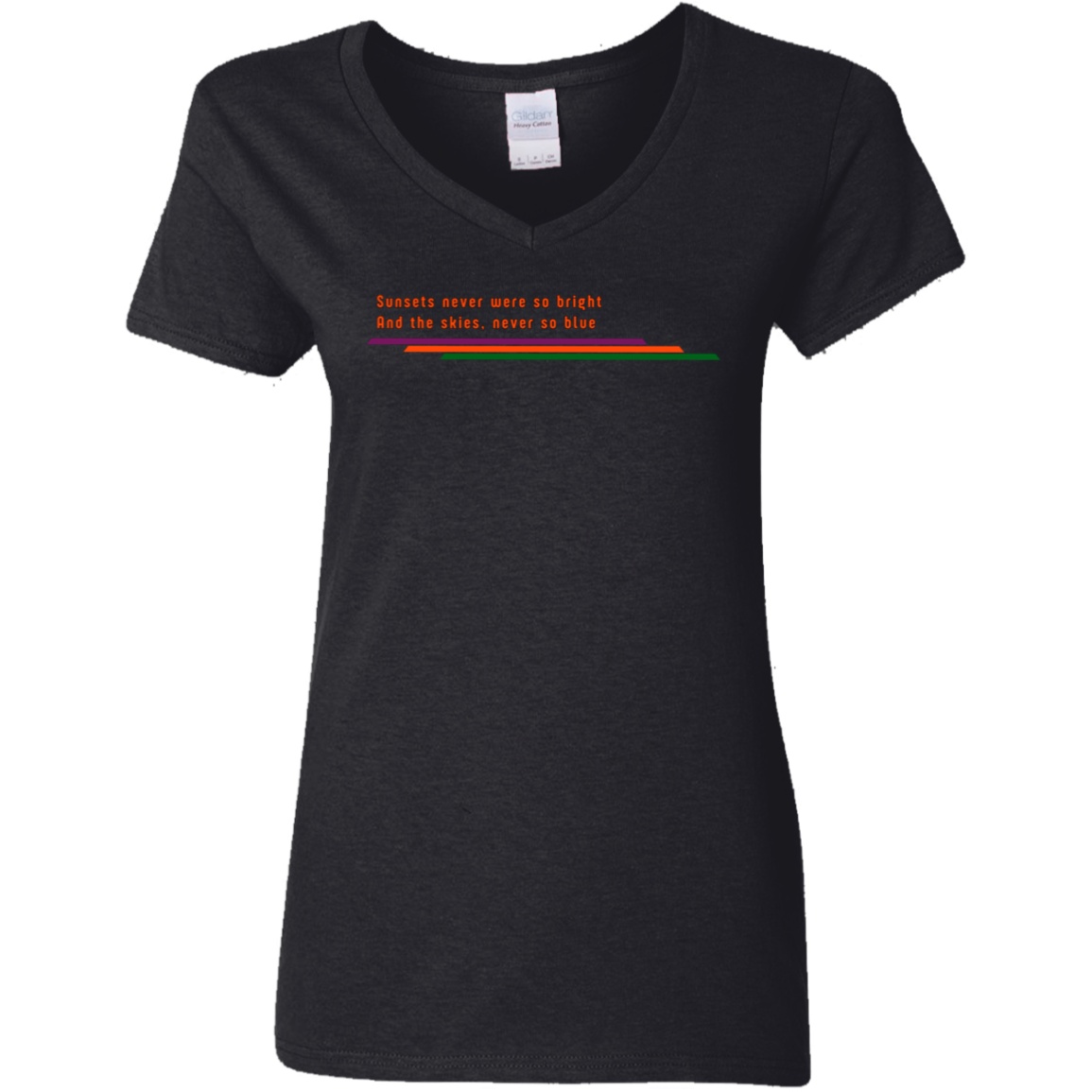 "Sunsets never were so bright" Womens V-neck T-shirt | BetterSaid.co
