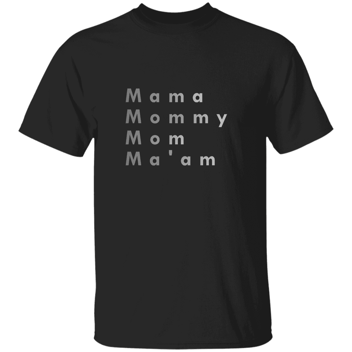 "Mama, Mommy, Mom, Ma'am" Mens T-shirt | BetterSaid.co